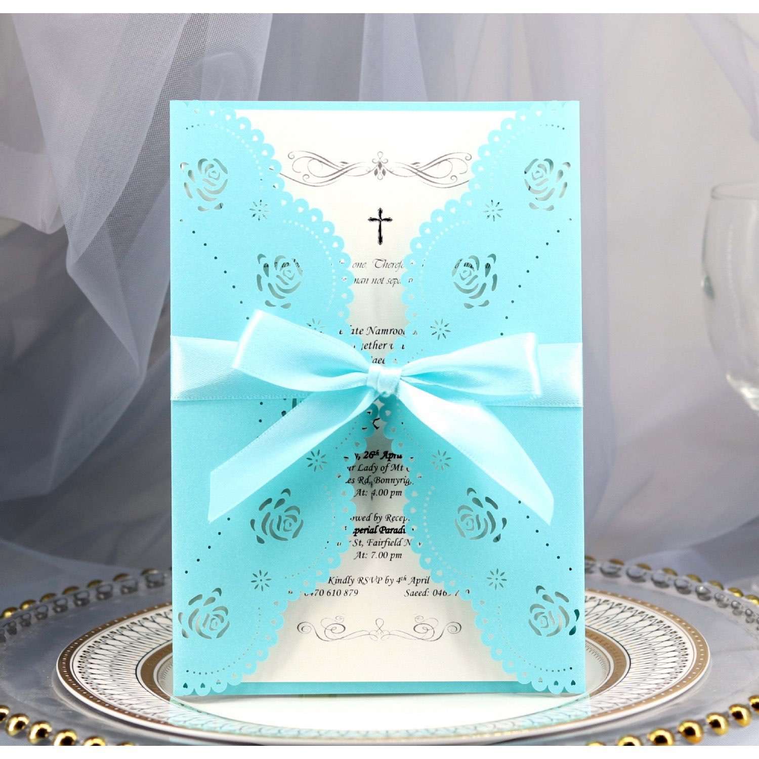 Thank You Card Laser Invitation Rose Card Business Invitation Wedding Supplies Wholesale